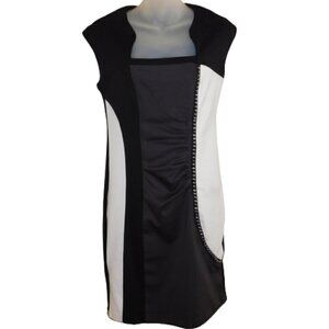 VENUS Sexy Studded‎ Ruched Colorblock Stretch BodyCon Dress S